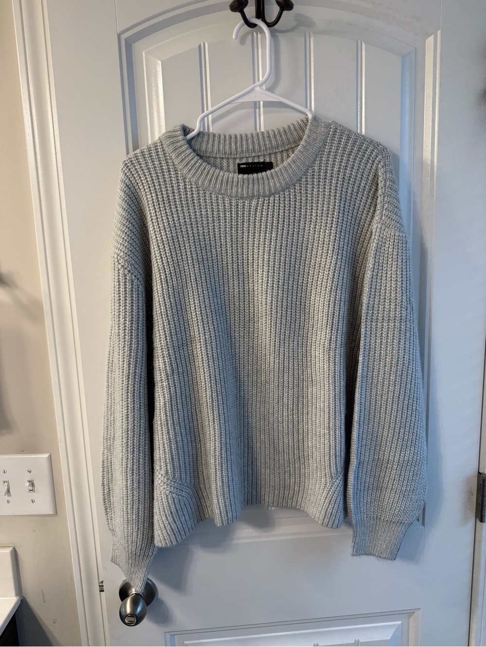 ASOS Grey Oversized Crewneck Knit Sweater